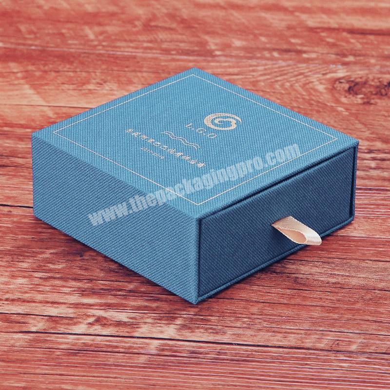 luxury high quality cardboard box with special paper jewelry packaging drawer boxes