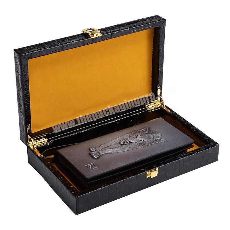 Luxury high quality crocodile leather wallets gift packaging boxes