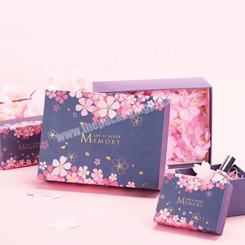luxury high quality lid and base cosmetics beauty products gift box packaging
