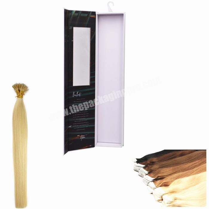 Luxury human hair bundles extension wigs matt magnetic closure packaging paper cardboard package box with satin and ribbon