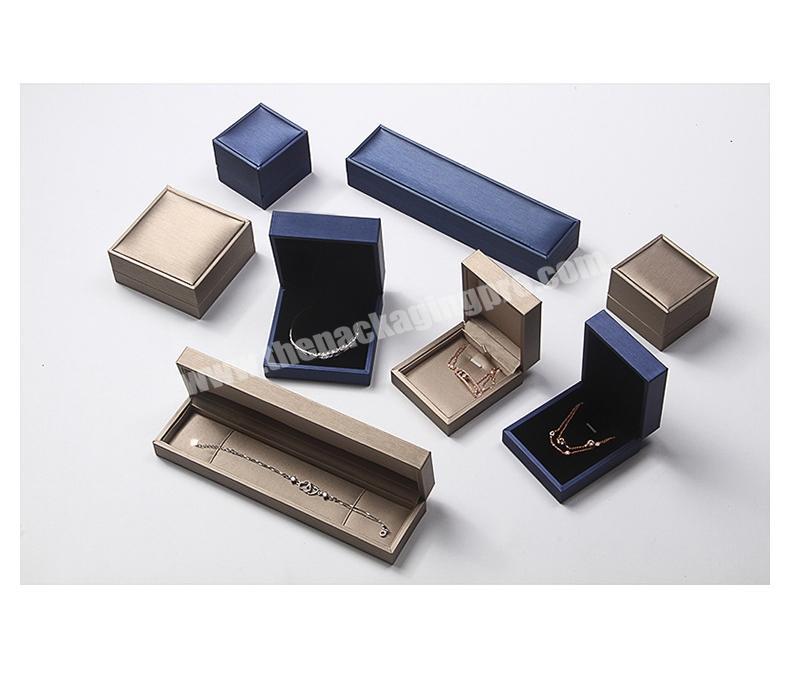 Luxury jewelry color boxes customized Logo printing advanced brushed pu jewelry boxes