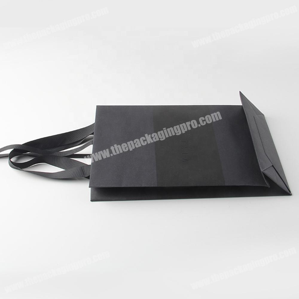 Luxury Jewelry Pouch Shopping Paper Bag With Black Ribbon