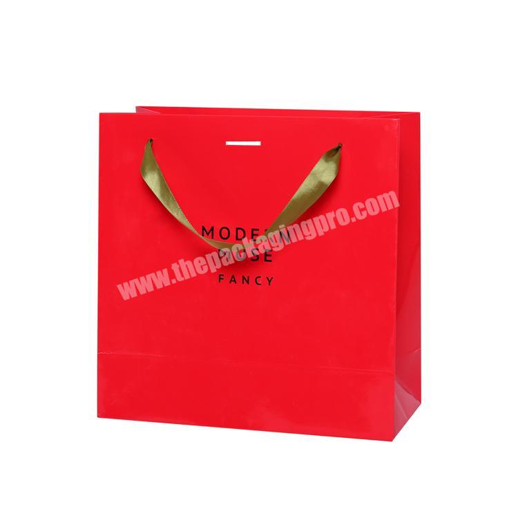 Luxury Kraft Bags Clothing Packaging Shopping Gift Flower Black Paper Bag with Logos