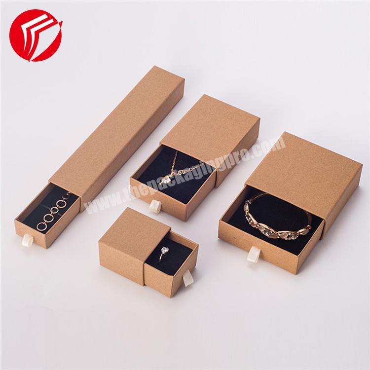 luxury kraft jewelry gift box Custom Print High Quality Jewelry Drawer Gift Packaging Box with Logo