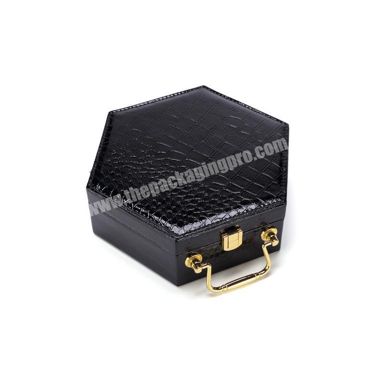 Luxury Leather Hexagon Gift Boxes Belt Packaging Box