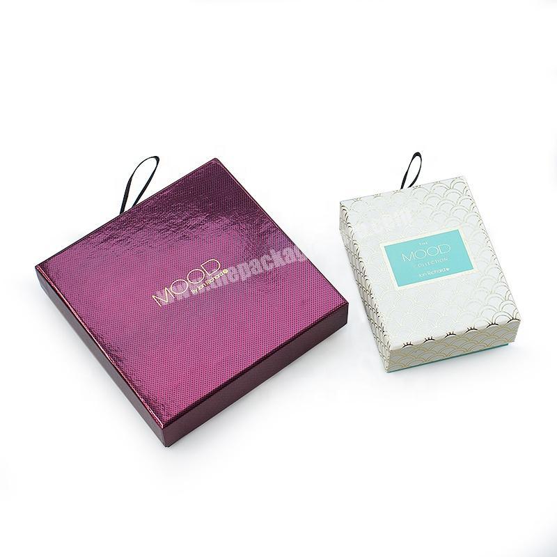 Luxury lid and bottom two pieces cardboard packaging box with nice printing