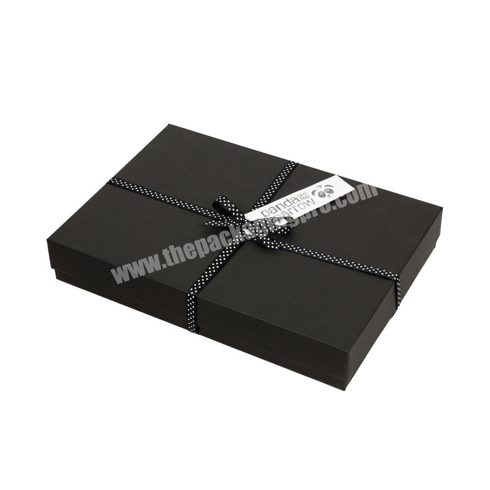 Luxury logo printing rigid lid and base gift box for T-shirt