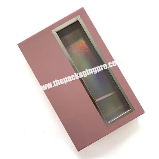 luxury logo rose gold stamping 3d mink eyes lashes paper box with window