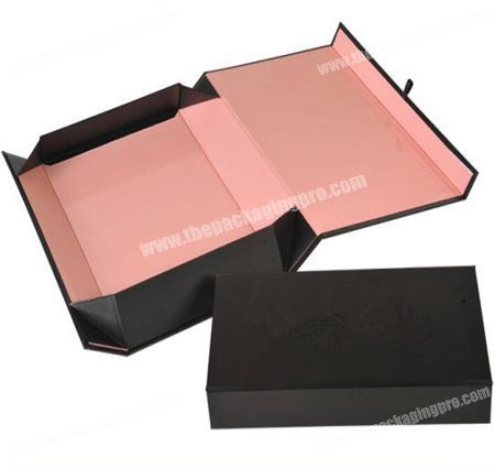 Luxury low price printing your logo inside pink wholesale magnet close packaging gift  folding box