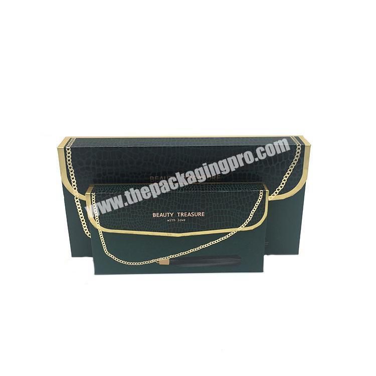 Luxury magnetic closure folding cosmetic packaging paper box with draw