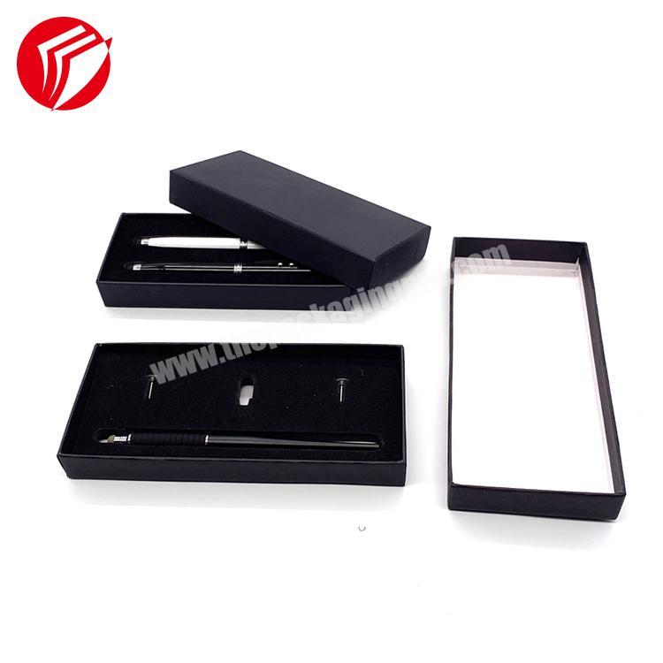 Luxury magnetic pen gift box printed logo magnet flat pack vape pen packaging box with foam inserts