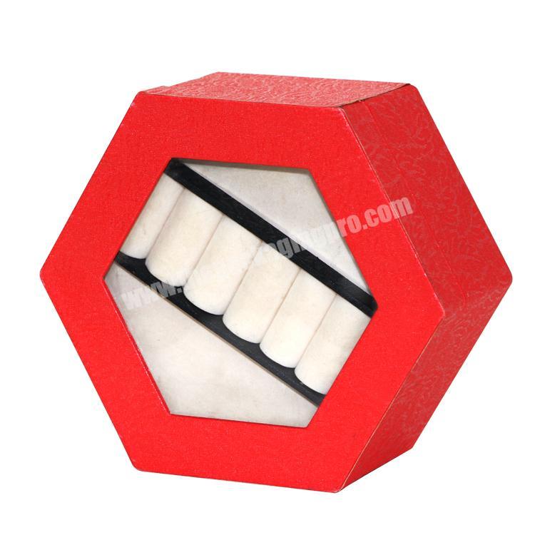 luxury new red custom Hexagonal jewelry box packaging gift box cardboard box product packaging paper boxes with interior tray