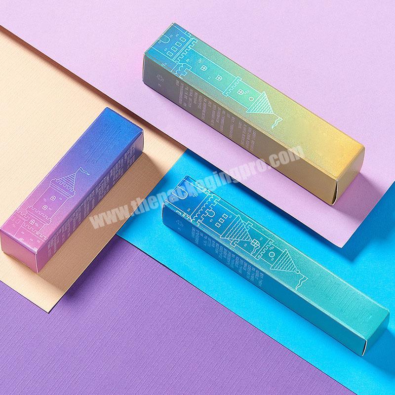 Luxury OEM cardboard paper eco-friendly wholesale cosmetic make up liquid logo gift custom lip gloss lipstick packaging box