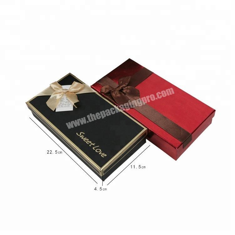 Luxury Offset Printing Custom Cardboard Folding Gift Box With Ribbon