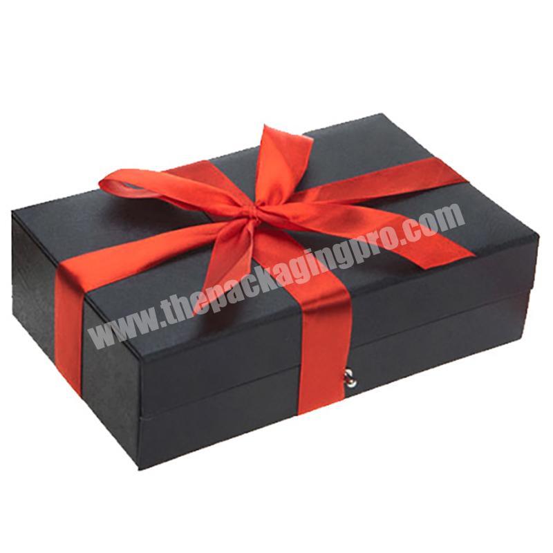 Luxury Packaging Black Double Drawer Magnetic Chocolate Box