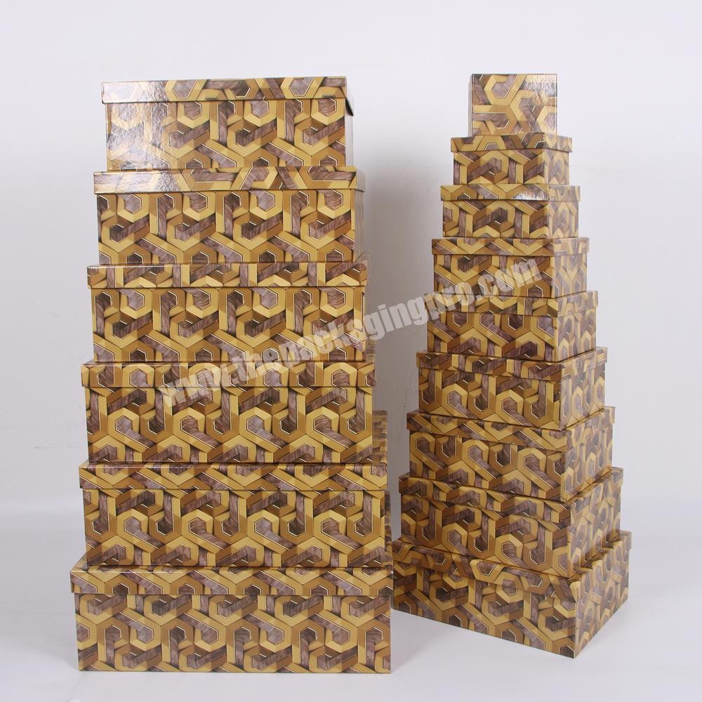 Luxury Packaging Box Rectangle Cardboard Paper Gift Box Set Of 15 PCS