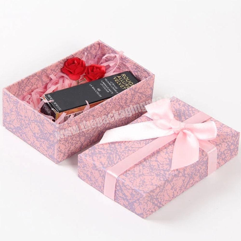 Luxury Paper Cardboard Perfume Lip Stick Wedding Gift Box Gift For Necklace With Inserts With Ribbon