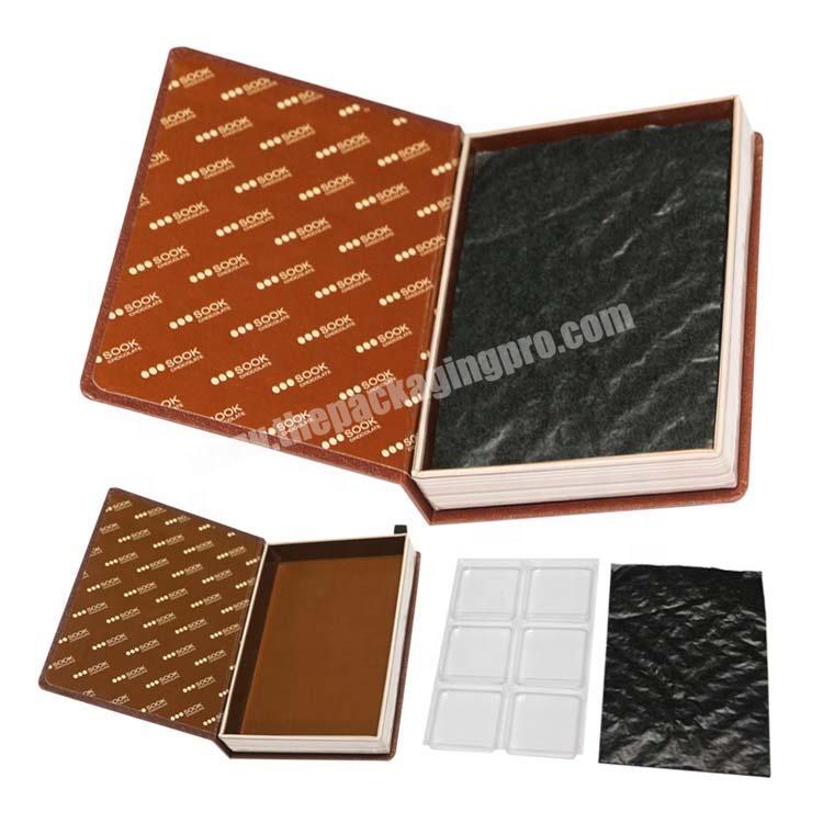 Luxury paper chocolate packaging box with cardboard tray and magnetic closure