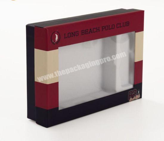 Luxury Paper Craft Gift Window Box for Cosmetic Clothing Lid and Base Display Packing Boxes