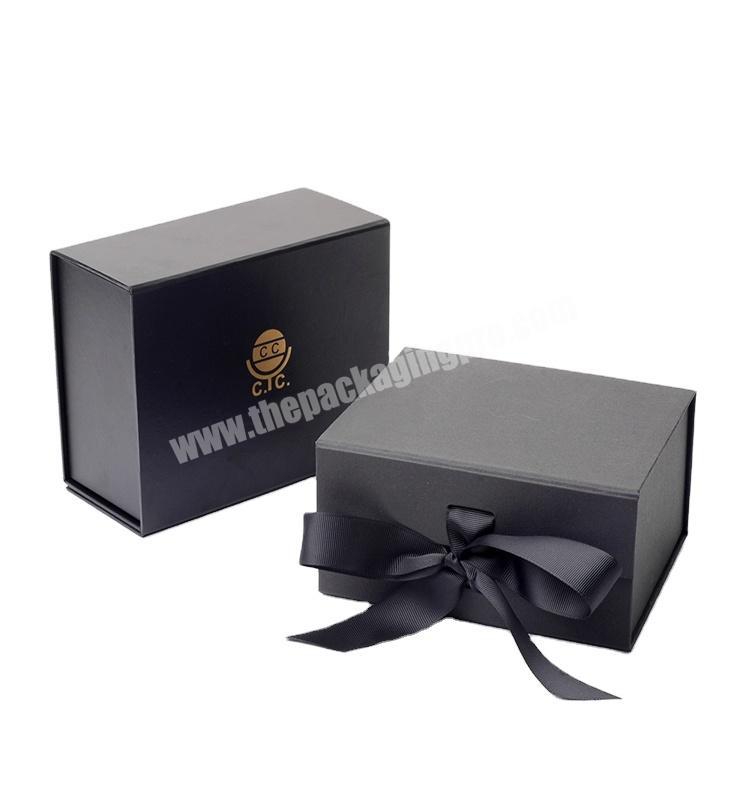 Luxury paper custom logo bowknot silk gift boxes with magnetic lid