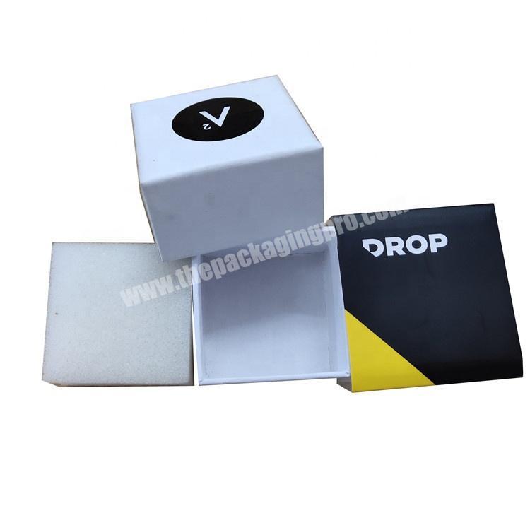 Luxury paper gift box with velvet insert for ring jewelry packaging