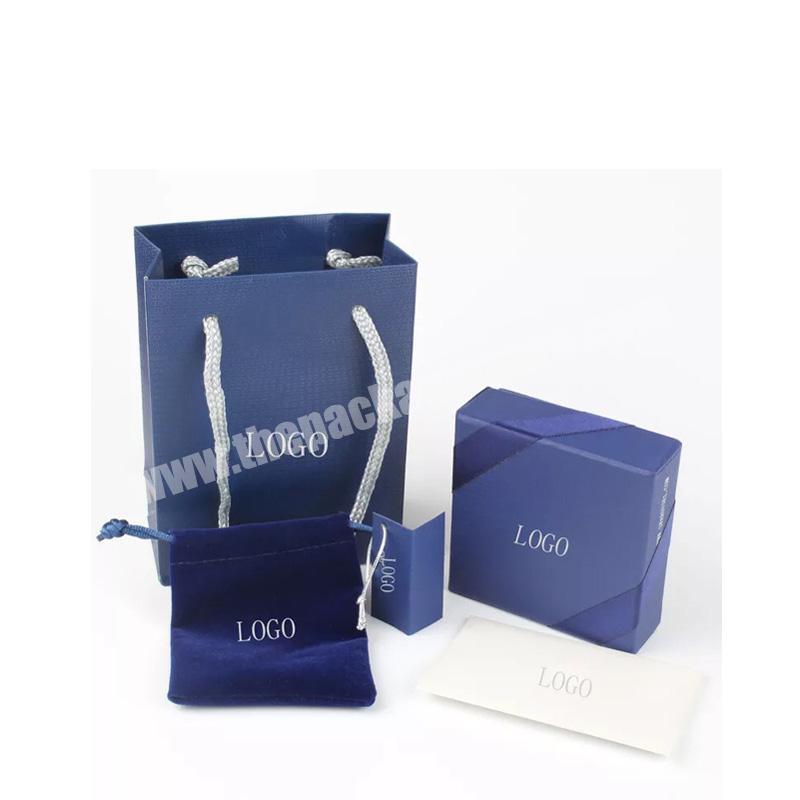 Luxury paper jewel box with flocking insert with custom logo