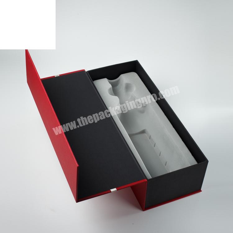 luxury paper packaging custom logo printed wine box with foam insert