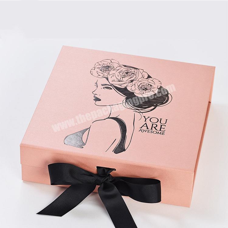 luxury pink hair extension packaging dimensions custom