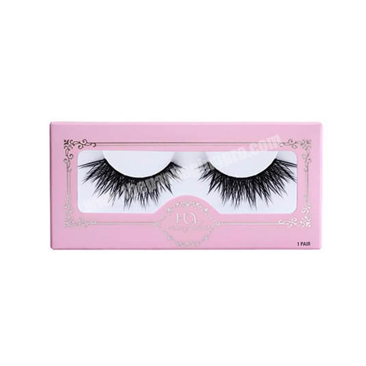 Luxury pink paper eyelash gift packaging box custom logo