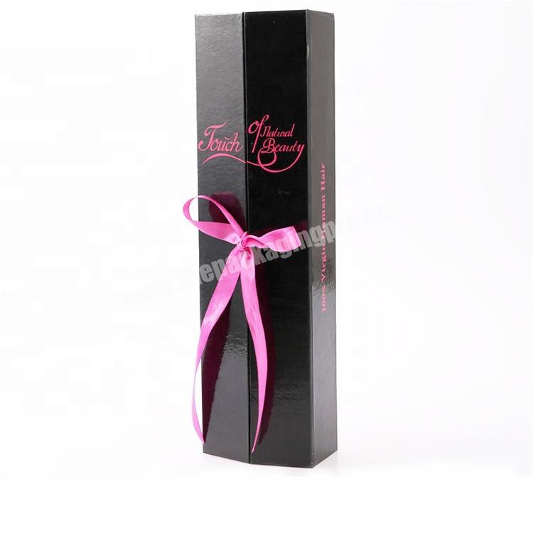 Luxury popular paper box for hair extension Fashion rigid paper Wig Box For Virgin Hair