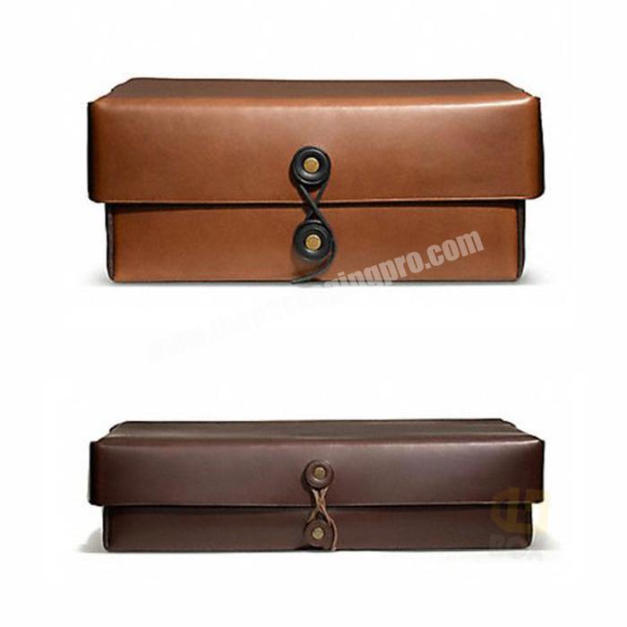 Luxury Pu Leather Gift Makeup Box CustomLuxury Leather Latch Box  Custom