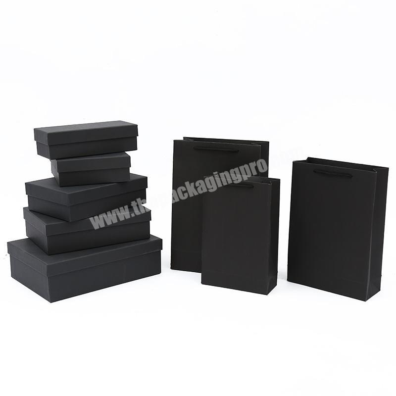 Luxury recyclable cardboard rigid paper wholesale clothing high quality black karton apparel gift packaging boxes custom logo