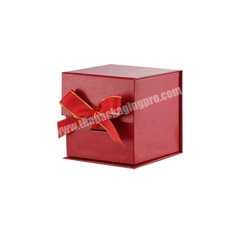 Luxury red color tealight candle packaging folding gift box wholesale