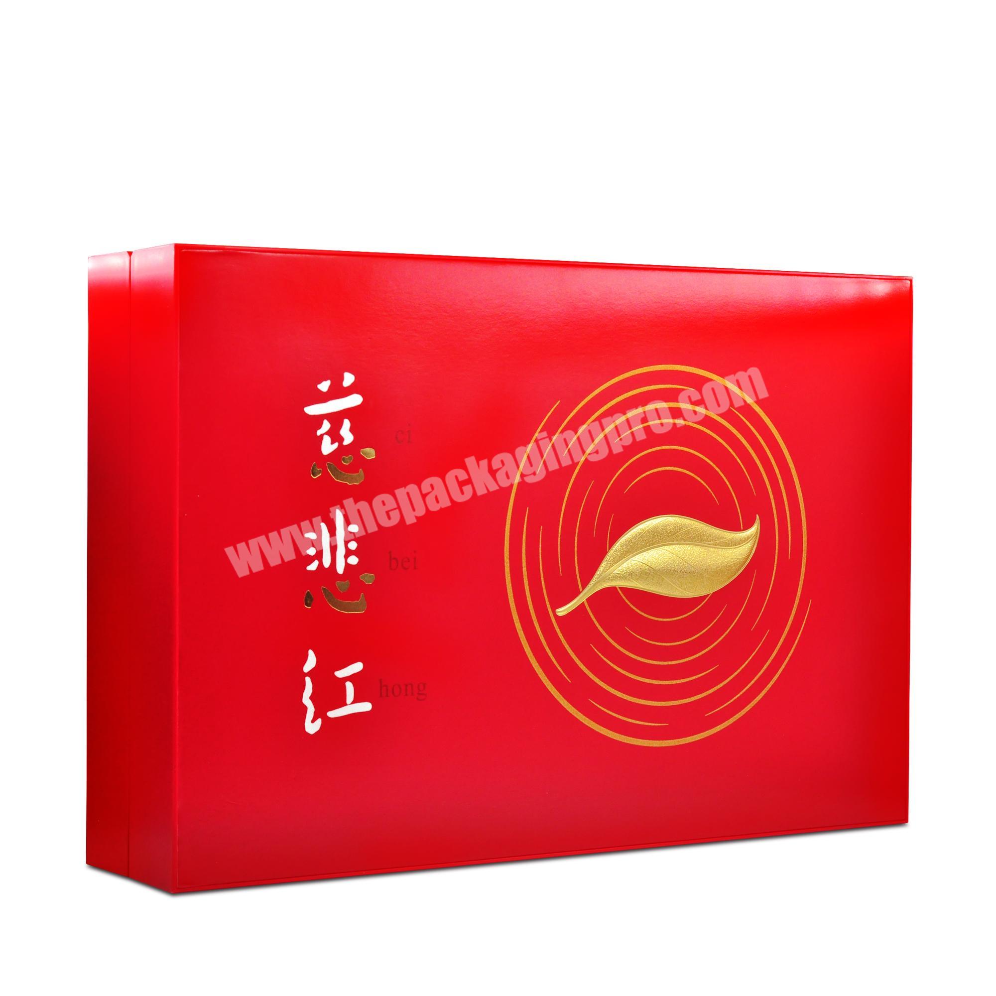 Luxury red custom logo cardboard paper extension packaging gift box