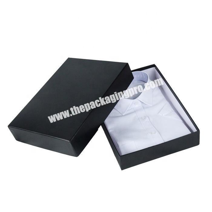 Luxury rigid black color paper gift box clothing garment packaging box