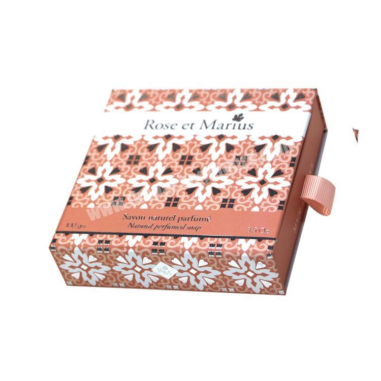 Luxury Rigid hot stamping cardboard Gift Sliding Drawer box packaging