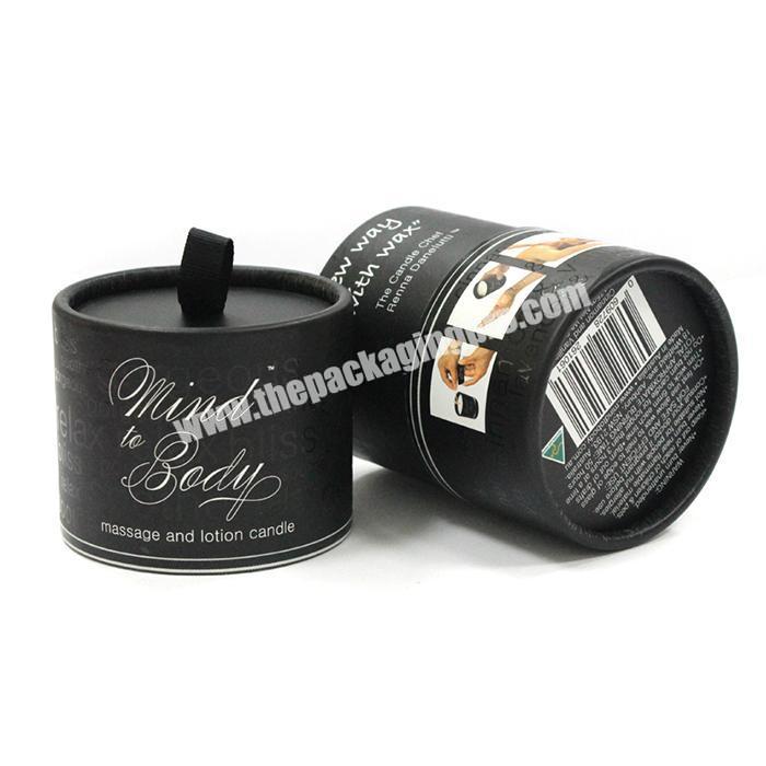 luxury round candle box round tube gift box rolled edge biodegradable cardboard paper tube with ribbon