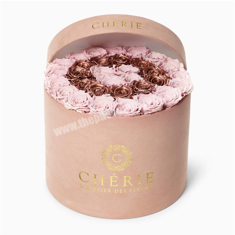 luxury round packaging flower box velvet