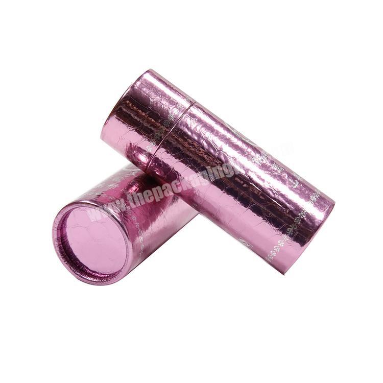 Luxury round paper cardboard pink cosmetic lipstick shipping packaging box
