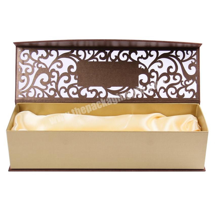 Luxury satin lined cardboard gift boxes for wine glasses