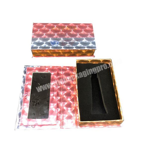 Luxury shiny holographic cosmetics packing box high quality packaging for gift