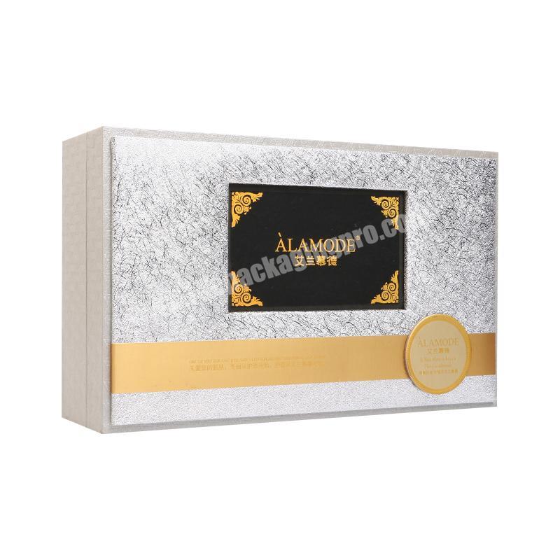 Luxury Shiny Silver Jewelry Gift Paperboard Box Packaging With Lid