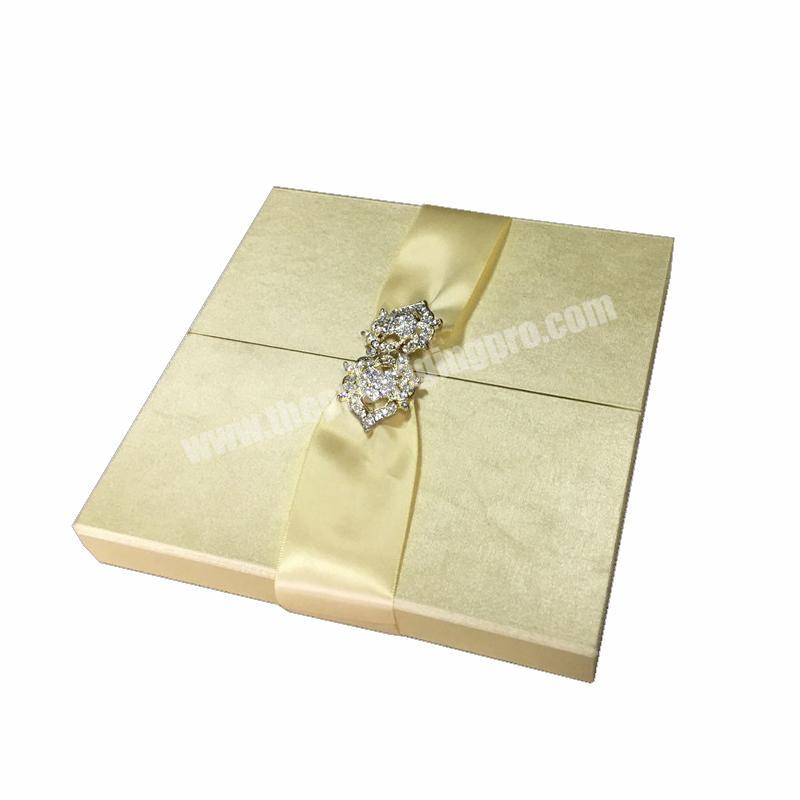 Luxury silk gift wedding invitation cardboard box