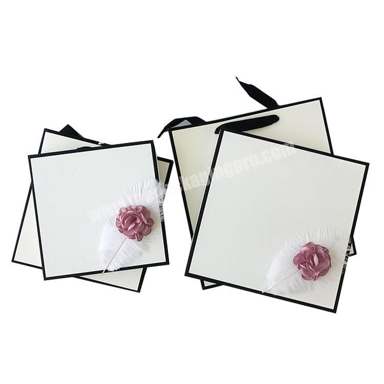 luxury silk scarf box packaging boxes handbags white square cardboard gift box with lid