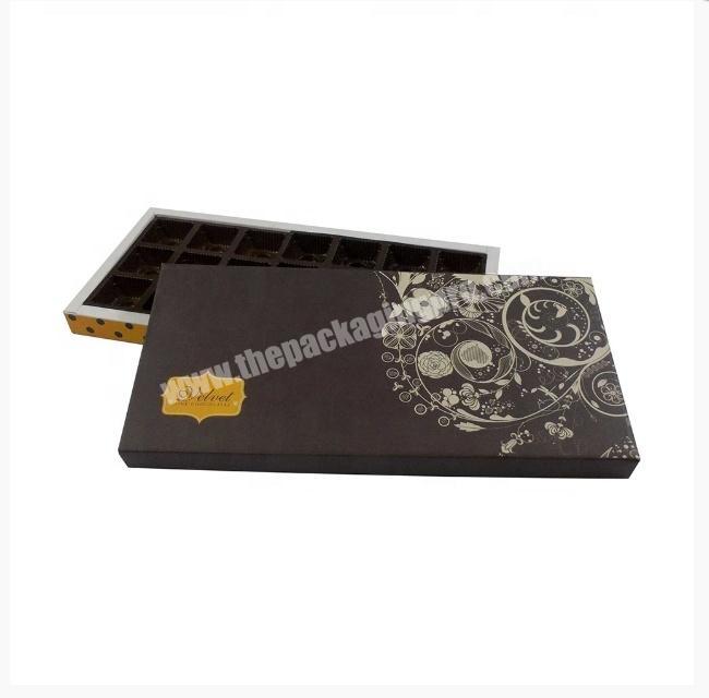 luxury silver hot stamping craft cardboard paper empty lid and base packing box for chocolate