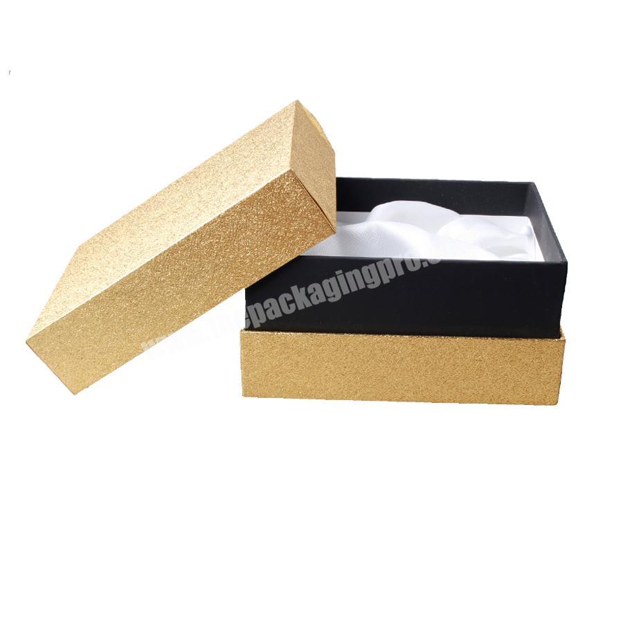 Luxury small cardboard gold gift boxes cosmetic packaging