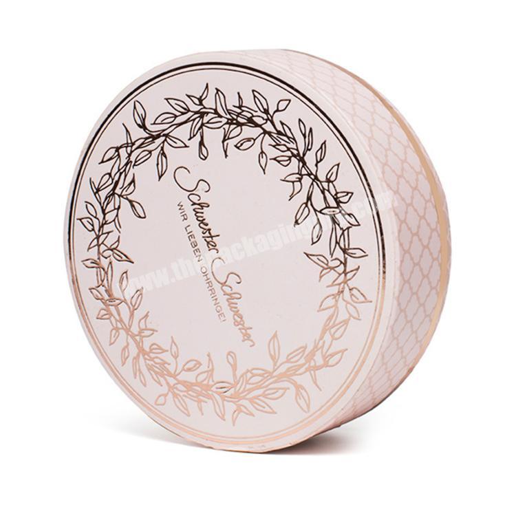 Luxury Small Color Paper Box Pink Round Product Packaging Custom Gift Cosmetic Gift Packaging