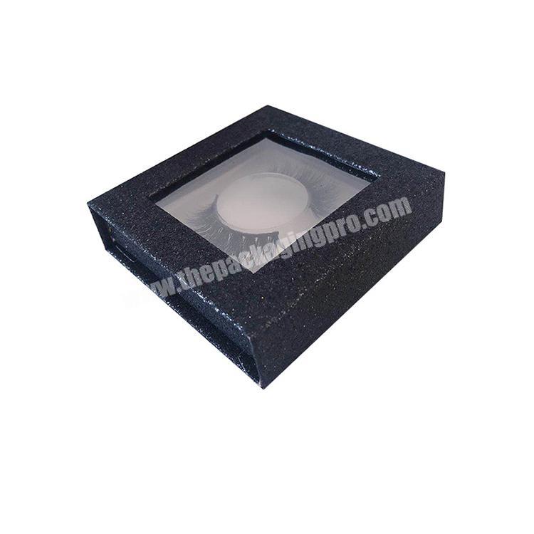 Luxury Square Magnetic Foldable Eyelash Packaging Box Black