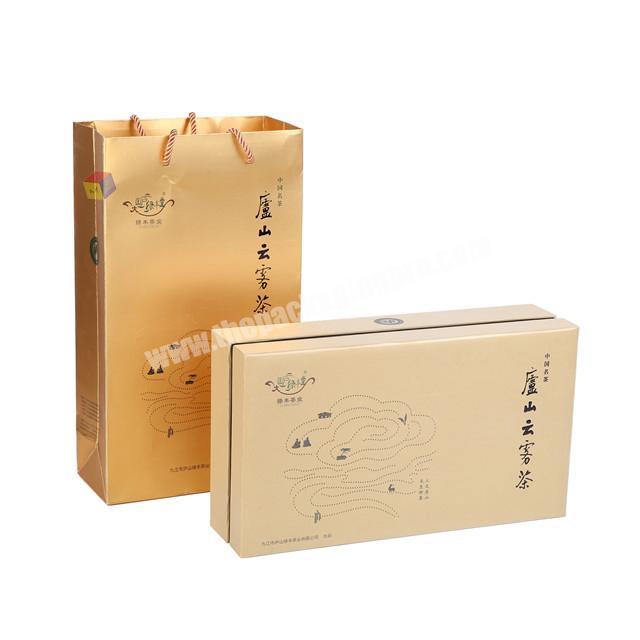 luxury tea cardboard box packaging with carry bag