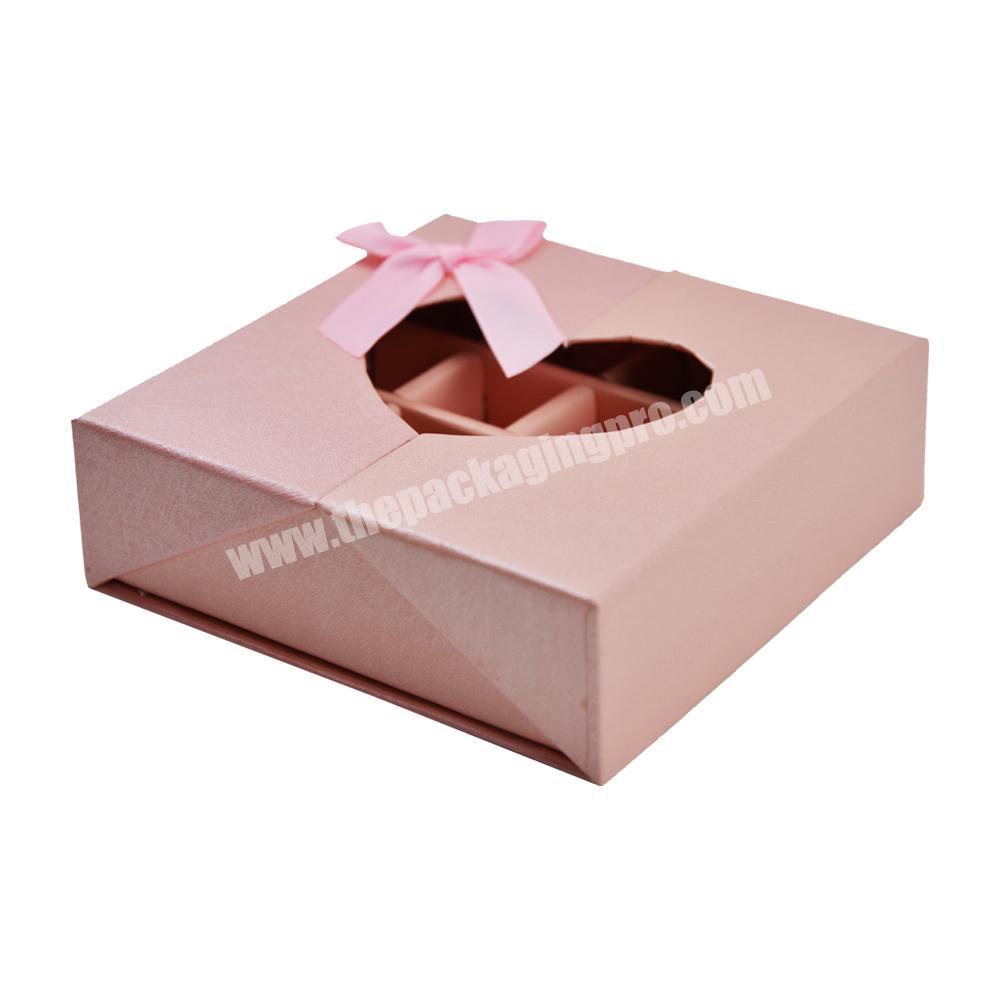 Luxury Textured Pink Paper Sweet Candy Packaging Gift Box For Donut Packaging